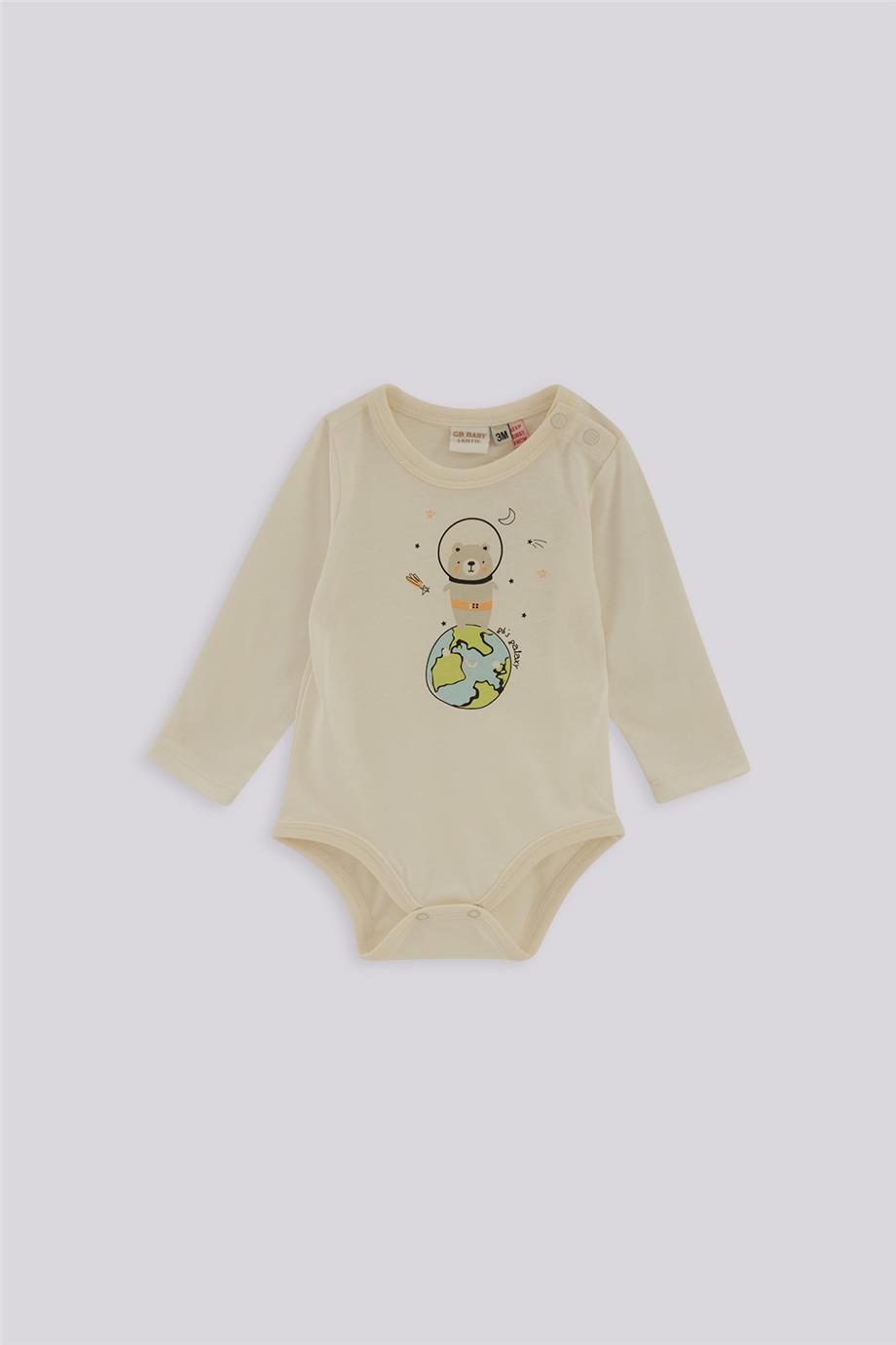 Layette Erkek Bebek Ekru Body