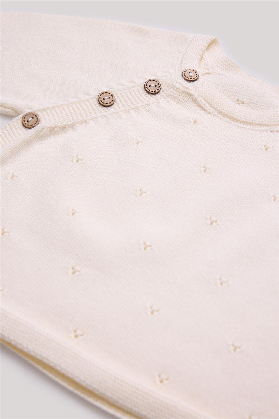 Layette Erkek Bebek Ekru Kazak görsel 3