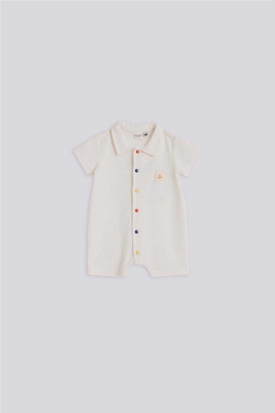 Layette Erkek Bebek Ekru Tulum