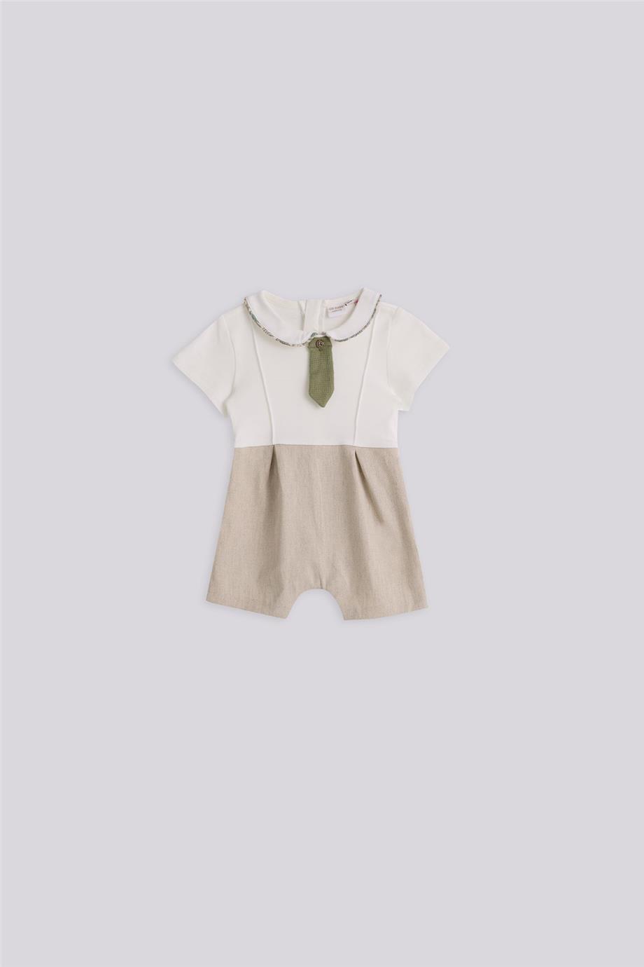 Layette Erkek Bebek Ekru Tulum