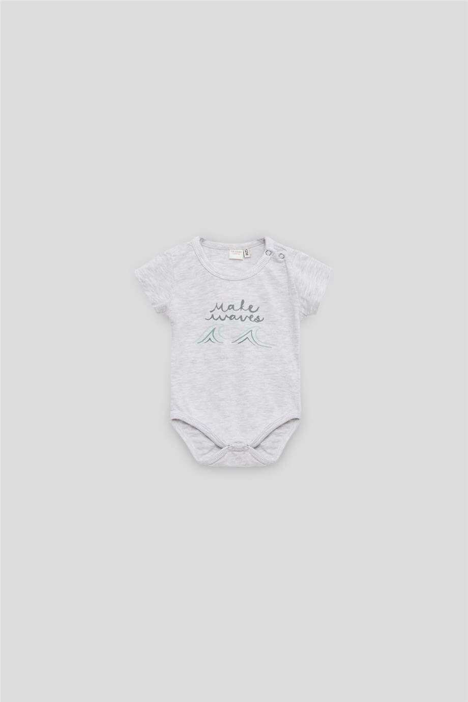 Layette Erkek Bebek Gri Body