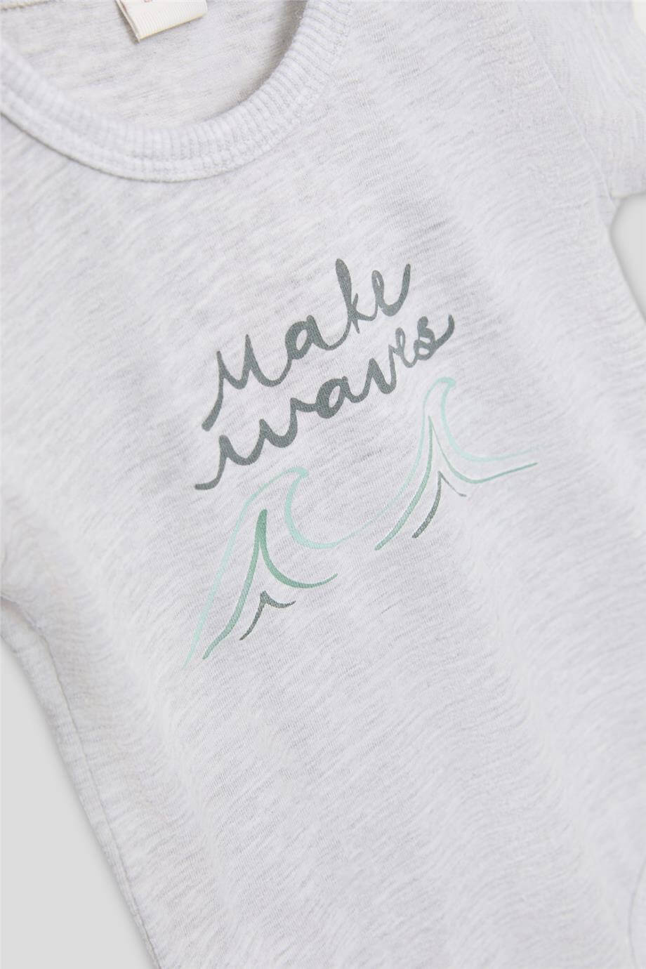 Layette Erkek Bebek Gri Body görsel 2