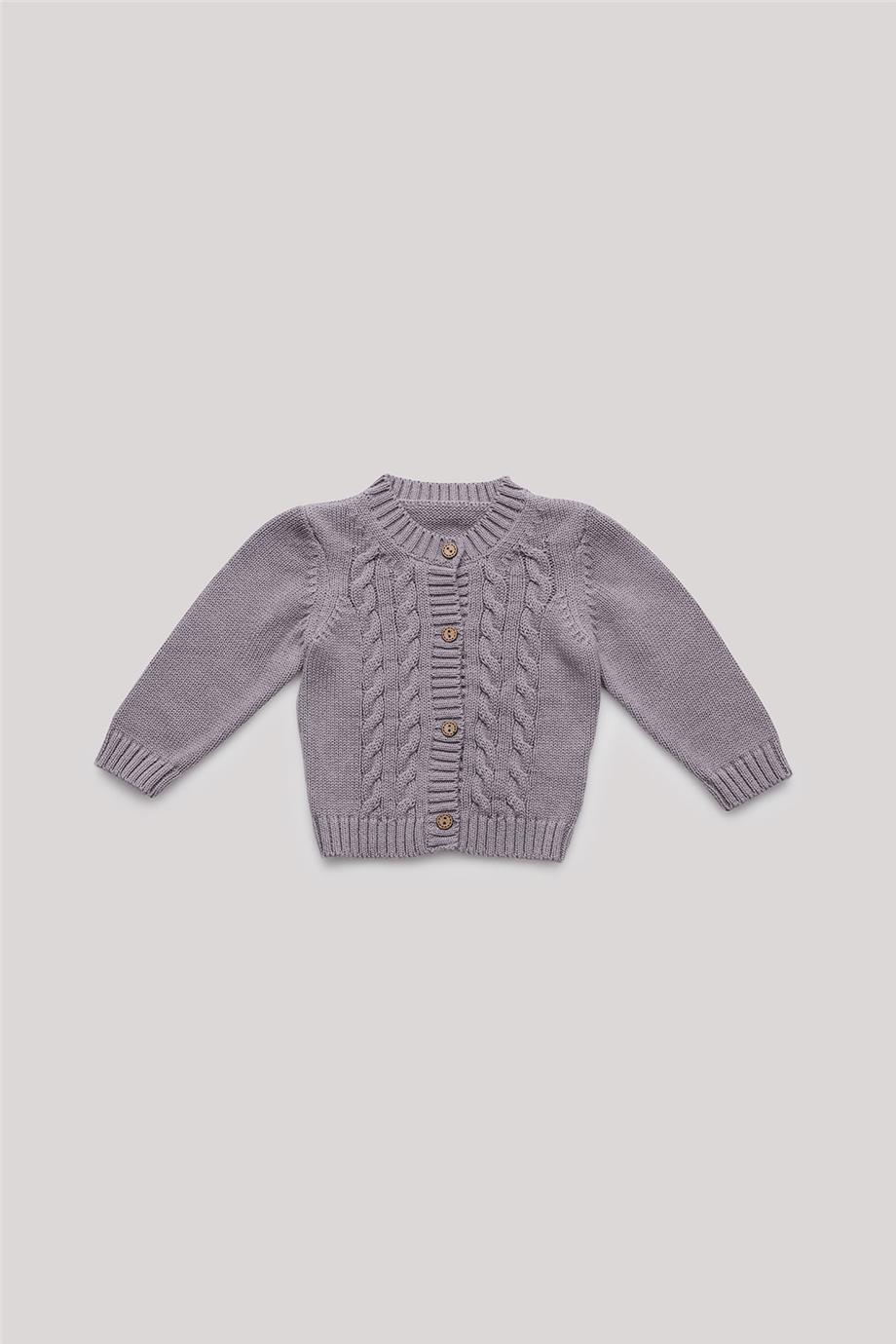 Layette Erkek Bebek Gri Hırka