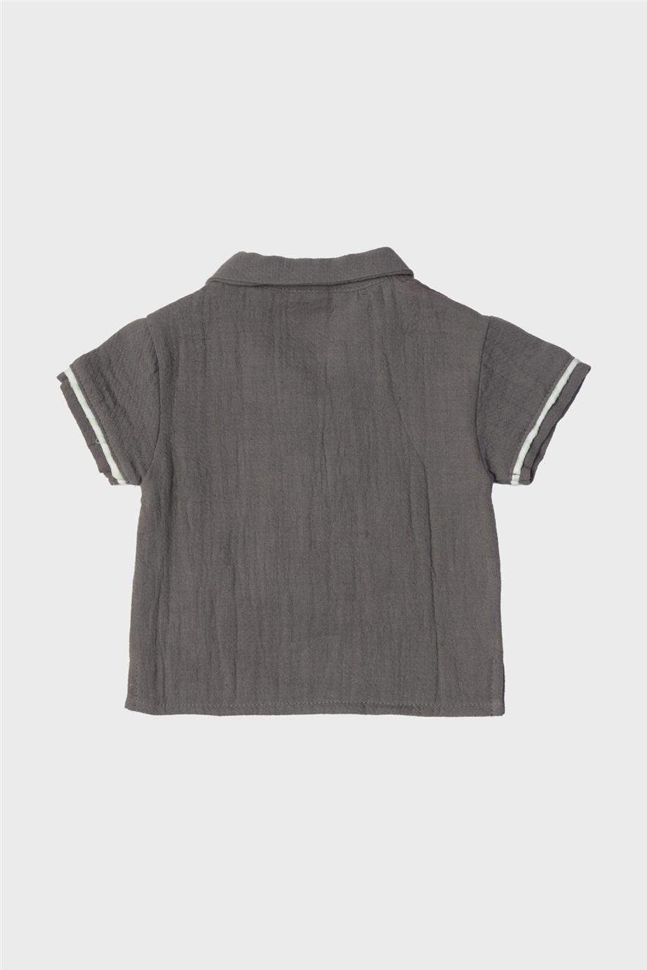 Layette Erkek Bebek Gri Tişört görsel 2