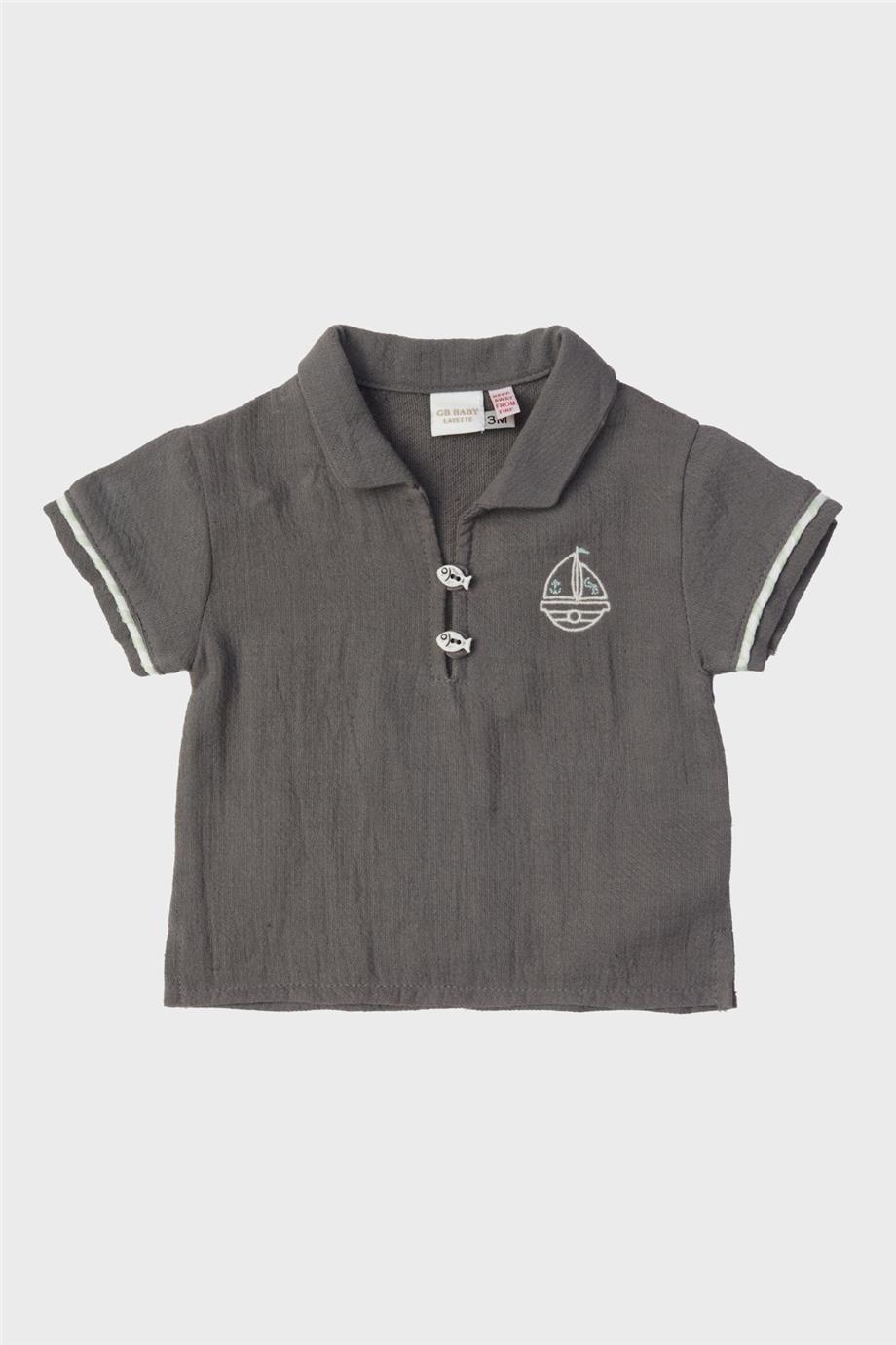 Layette Erkek Bebek Gri Tişört