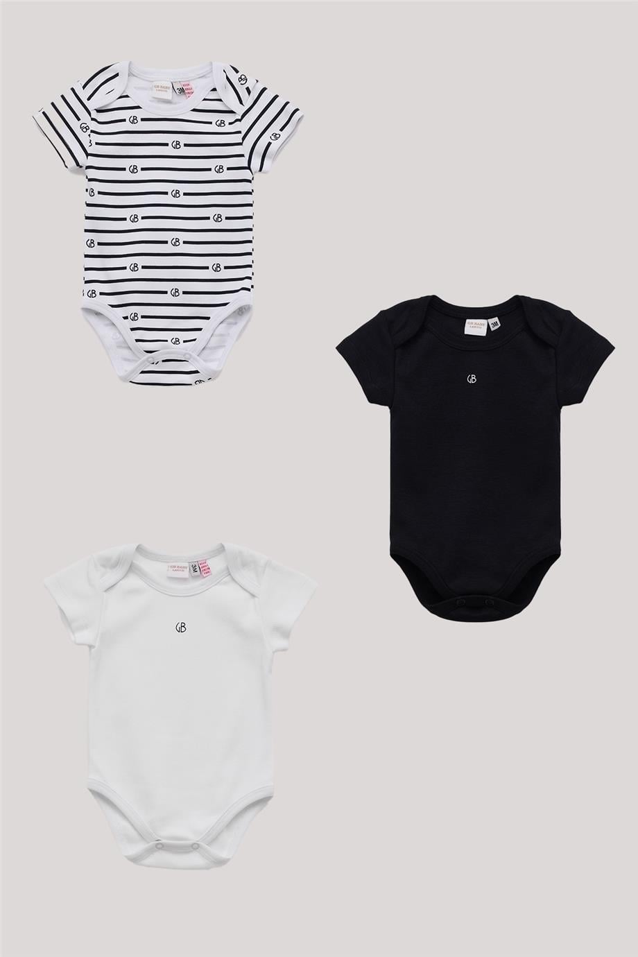 Layette Erkek Bebek Renkli 3'lü Body Set