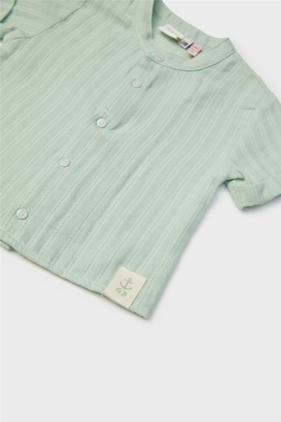 Layette Erkek Bebek Yeşil Gömlek görsel 3