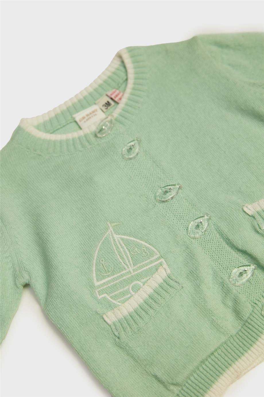 Layette Erkek Bebek Yeşil Hırka görsel 3
