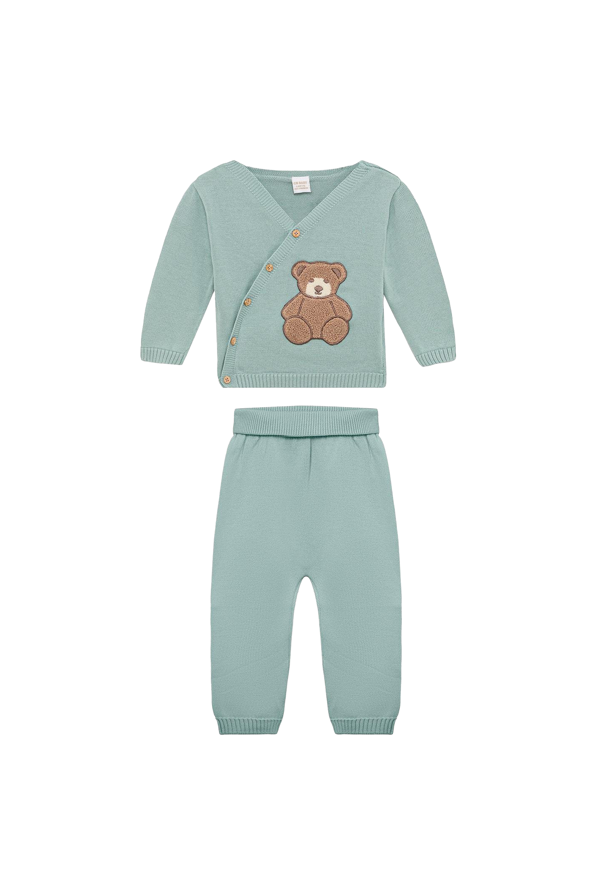 Layette Erkek Bebek Yeşil Triko Takım