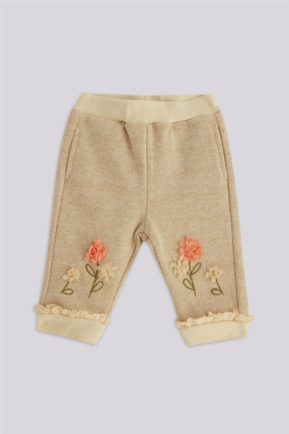 Layette Kız Bebek Bej Eşofman Altı