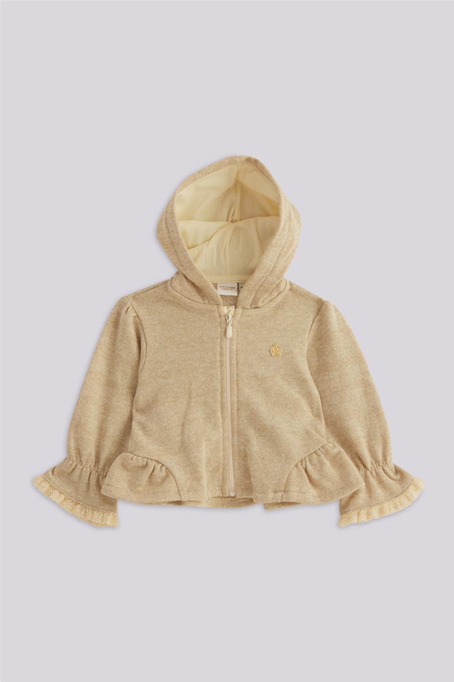 Layette Kız Bebek Bej Eşofman Üstü