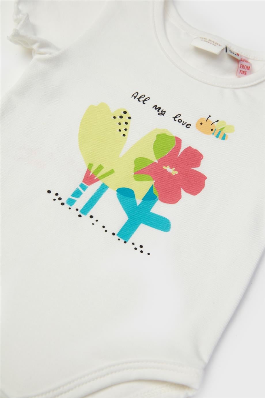 Layette Kız Bebek Beyaz Body görsel 3