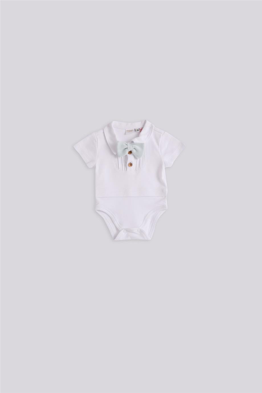 Layette Erkek Bebek Beyaz Body