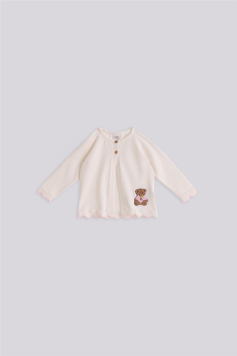 Layette Kız Bebek Beyaz Hırka