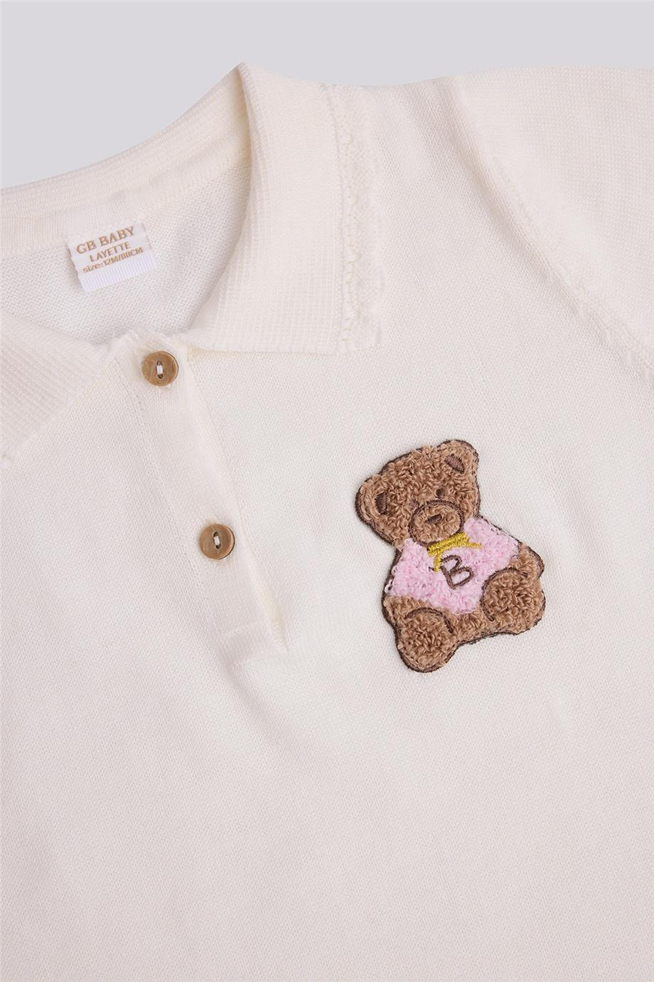 Layette Kız Bebek Beyaz Şort Takım görsel 4