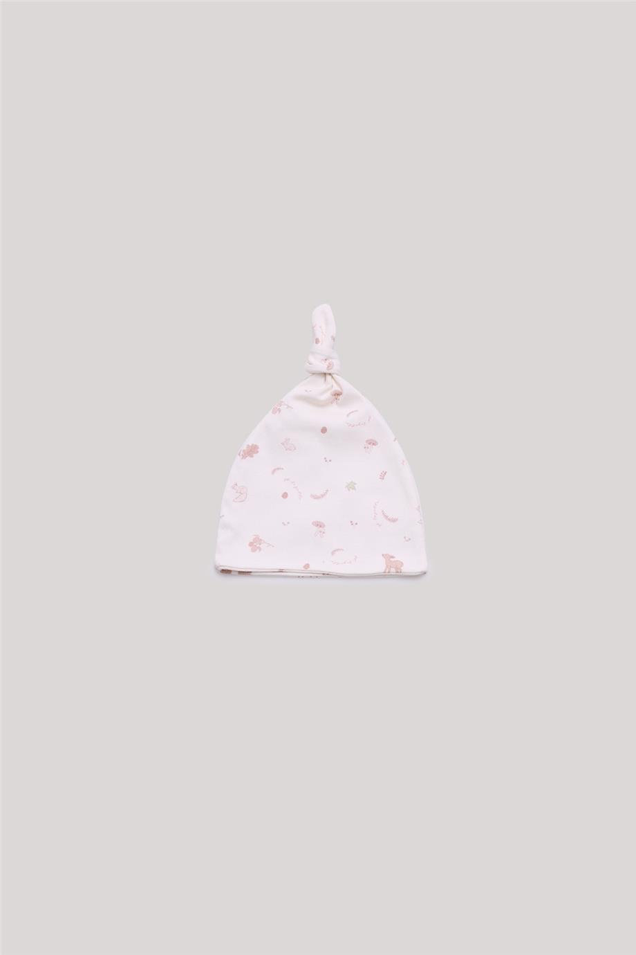 Layette Kız Bebek Desenli Bere