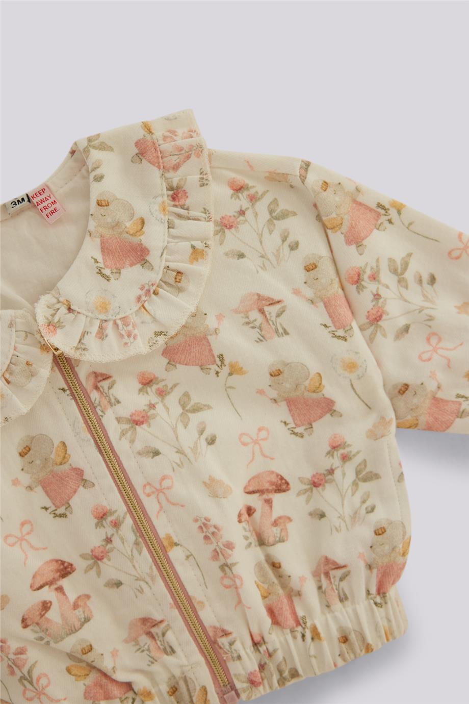 Layette Kız Bebek Desenli Ceket görsel 2