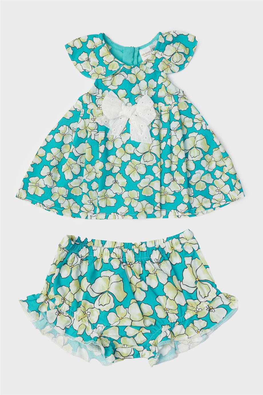 Layette Kız Bebek Desenli Elbise