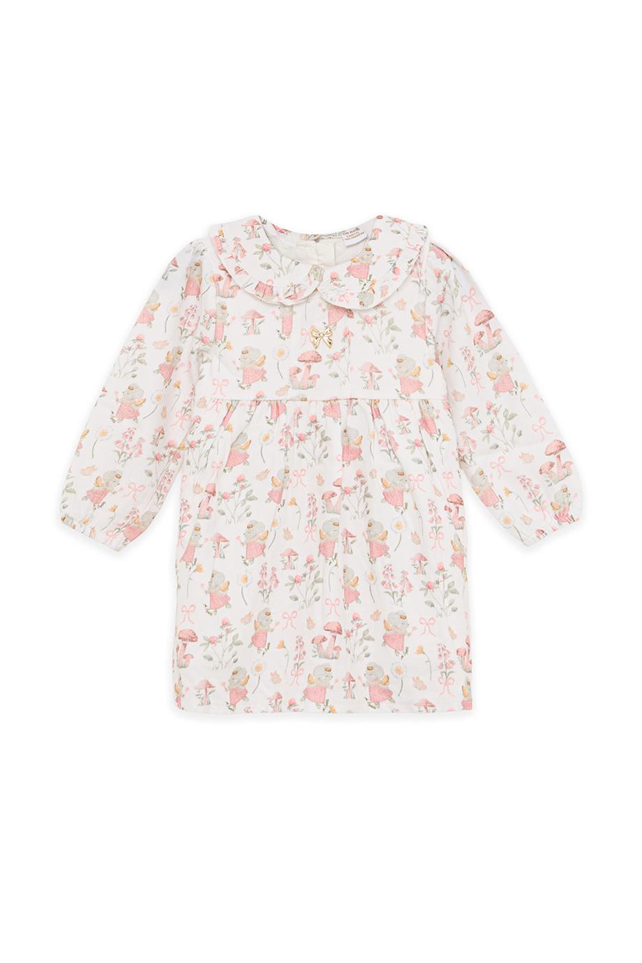Layette Kız Bebek Desenli Elbise