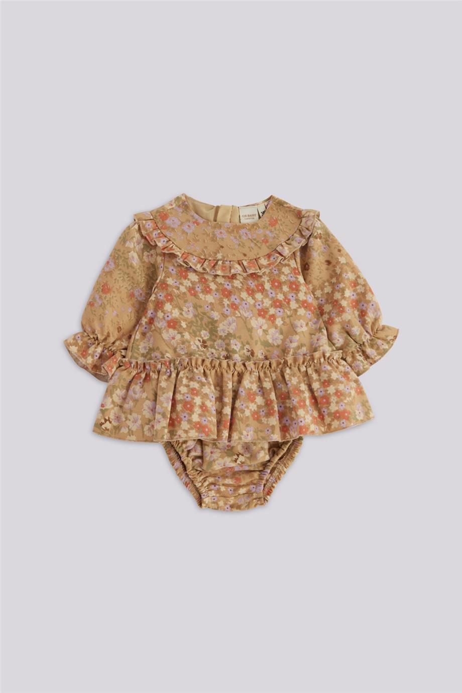 Layette Kız Bebek Desenli Elbise