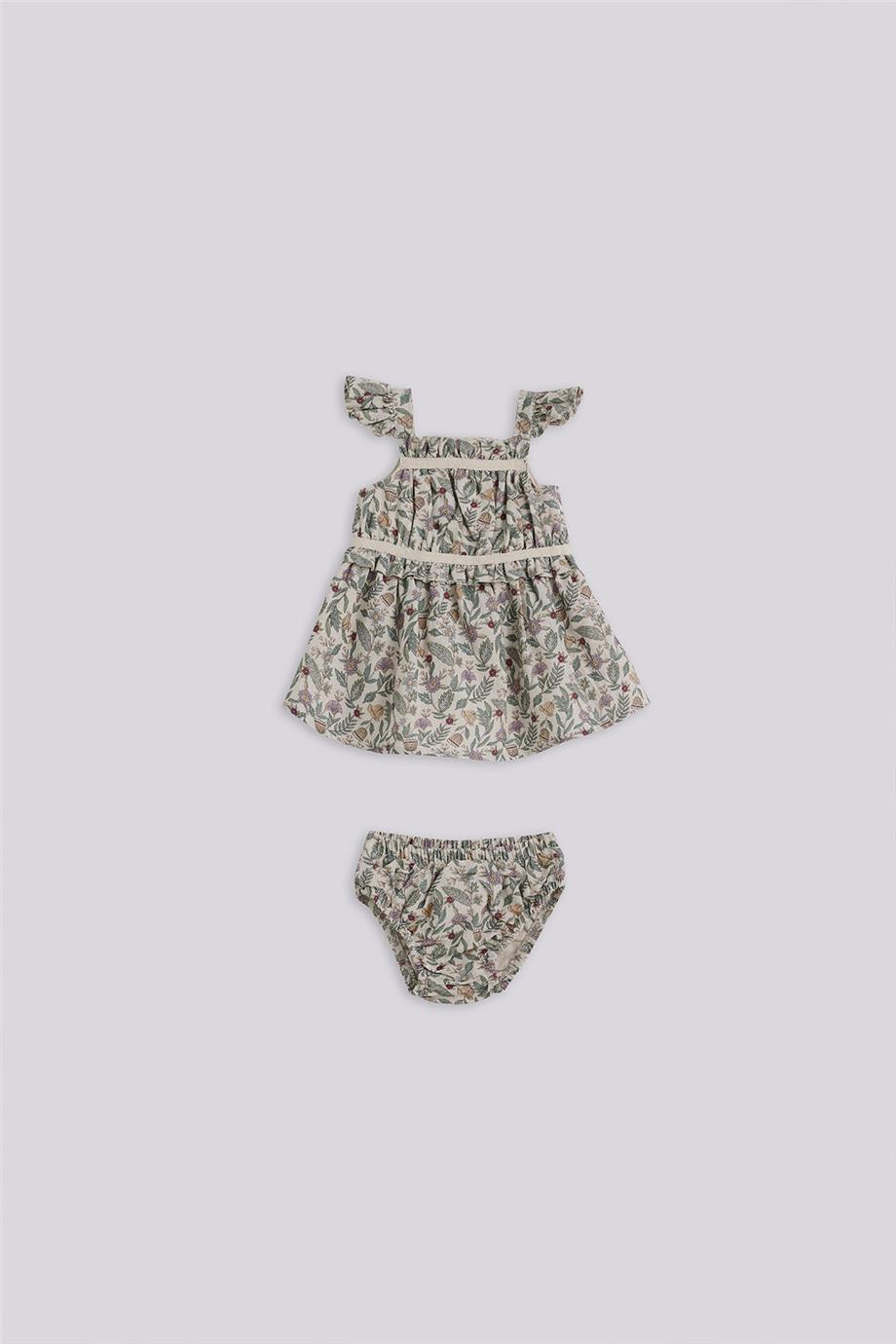 Layette Kız Bebek Desenli Elbise
