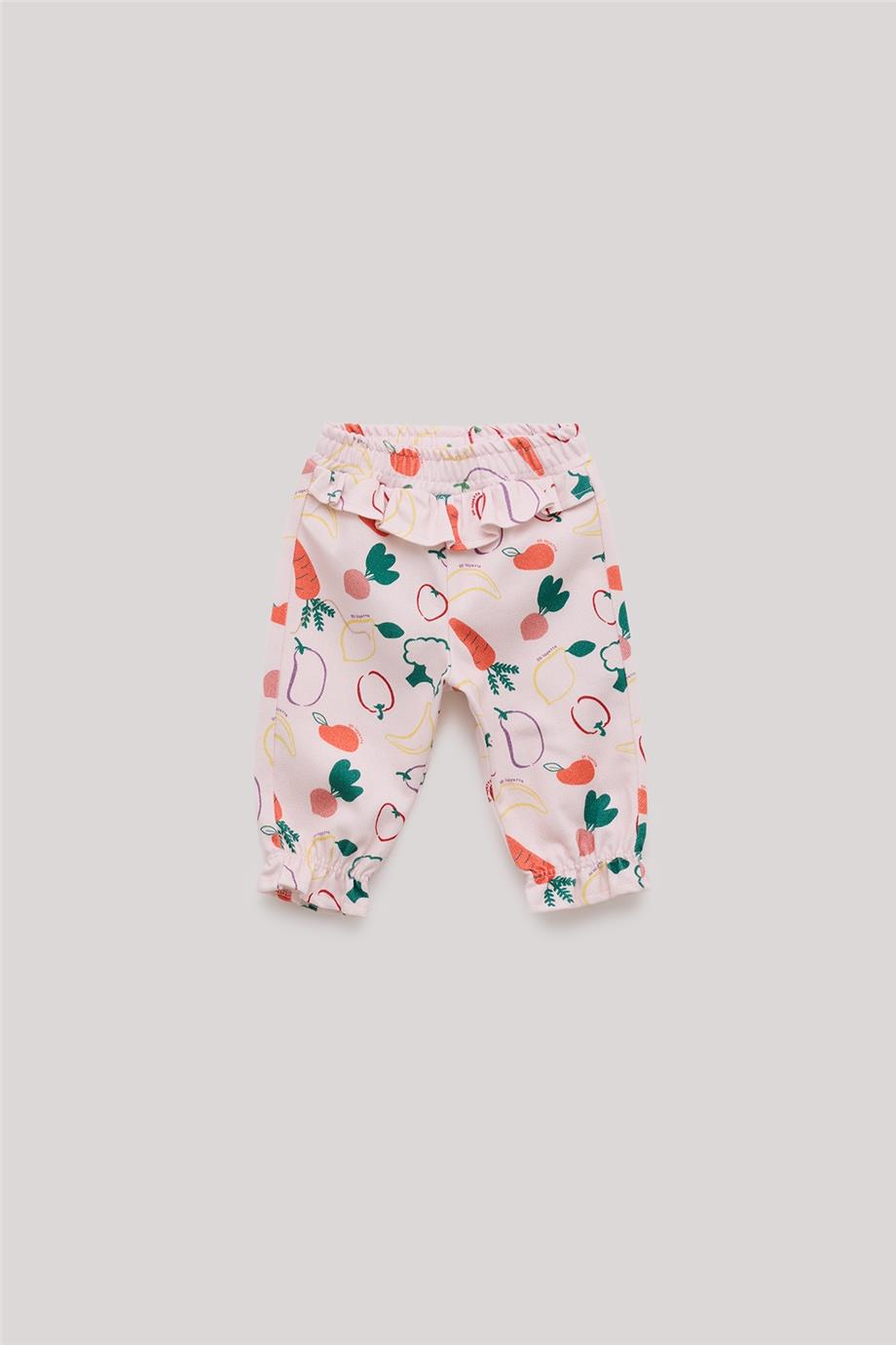 Layette Kız Bebek Desenli Eşofman Altı