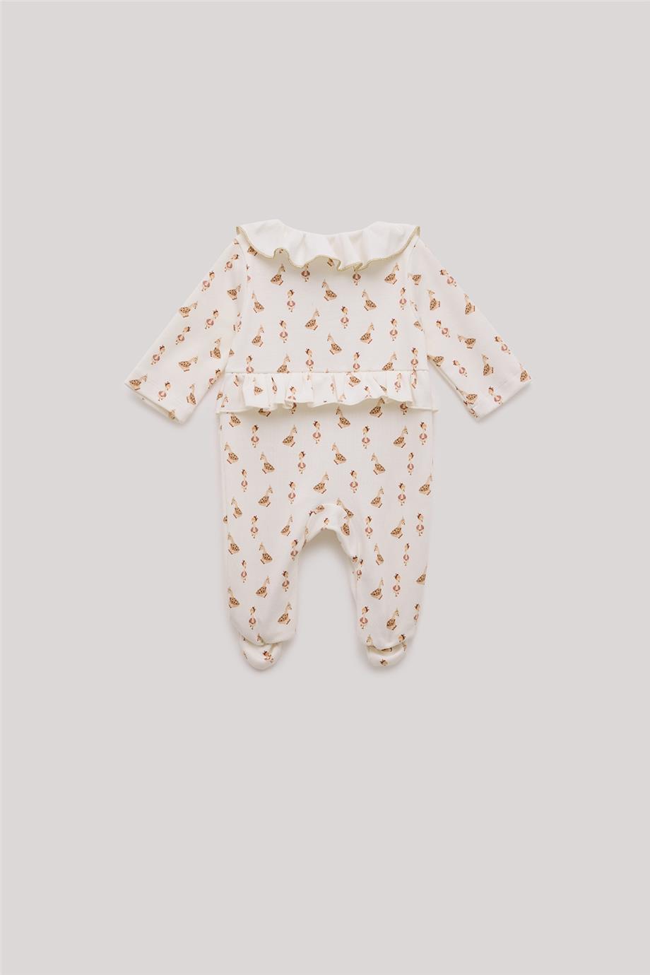Layette Kız Bebek Desenli Tulum görsel 3