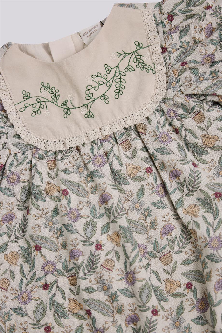 Layette Kız Bebek Desenli Tulum görsel 3