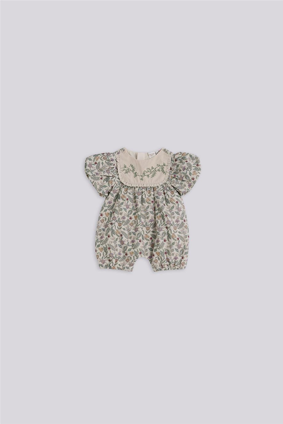 Layette Kız Bebek Desenli Tulum
