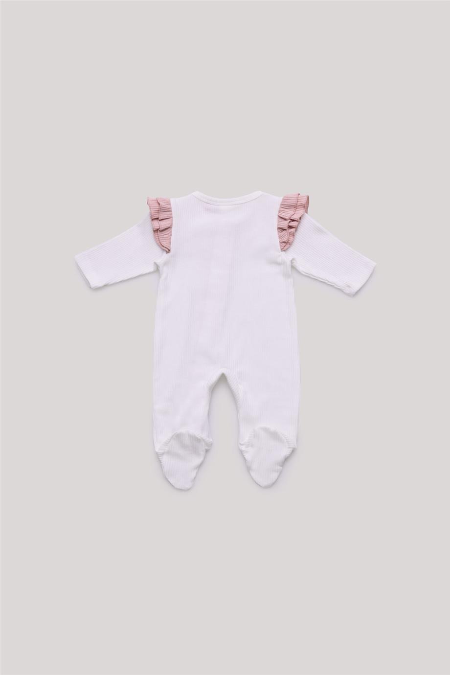 Layette Kız Bebek Ekru Tulum görsel 2