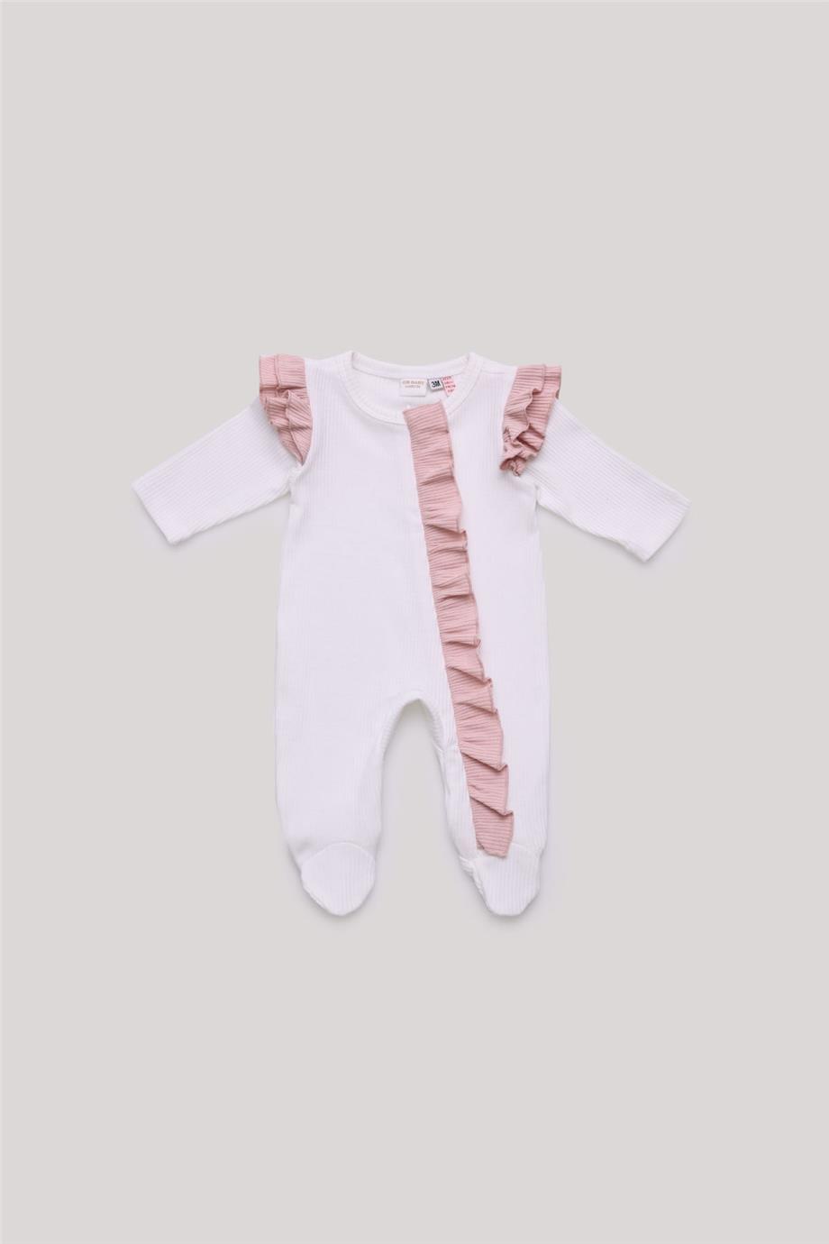 Layette Kız Bebek Ekru Tulum
