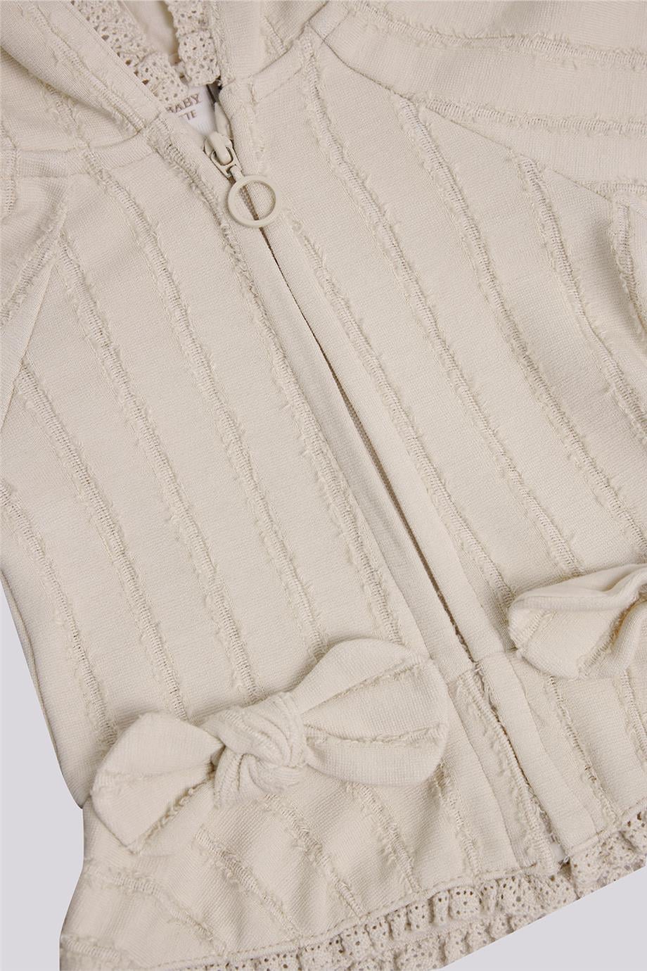 Layette Kız Bebek Ekru Eşofman Üstü görsel 3