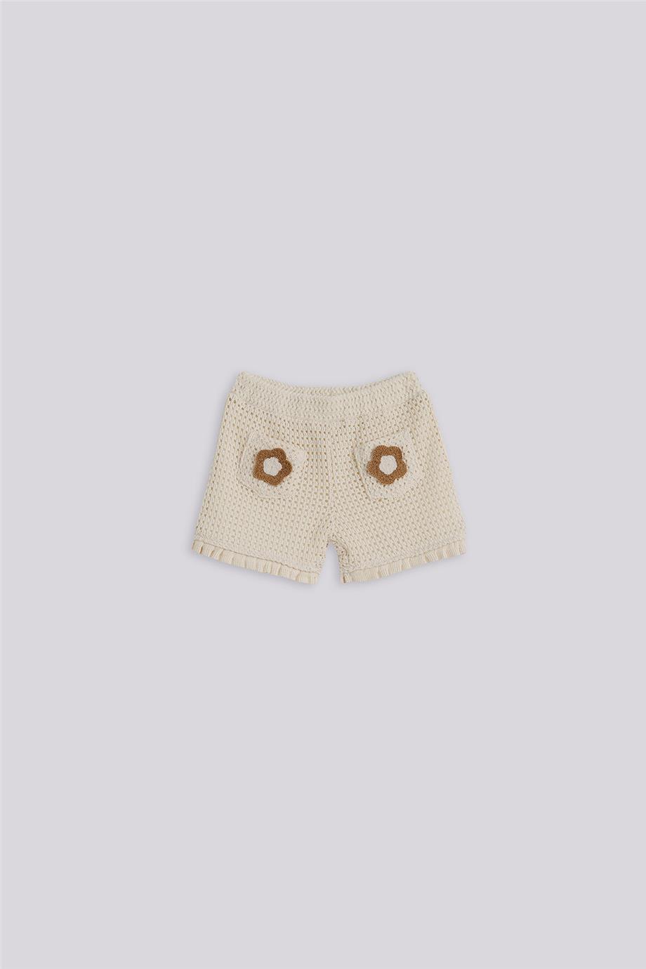 Layette Kız Bebek Ekru Şort