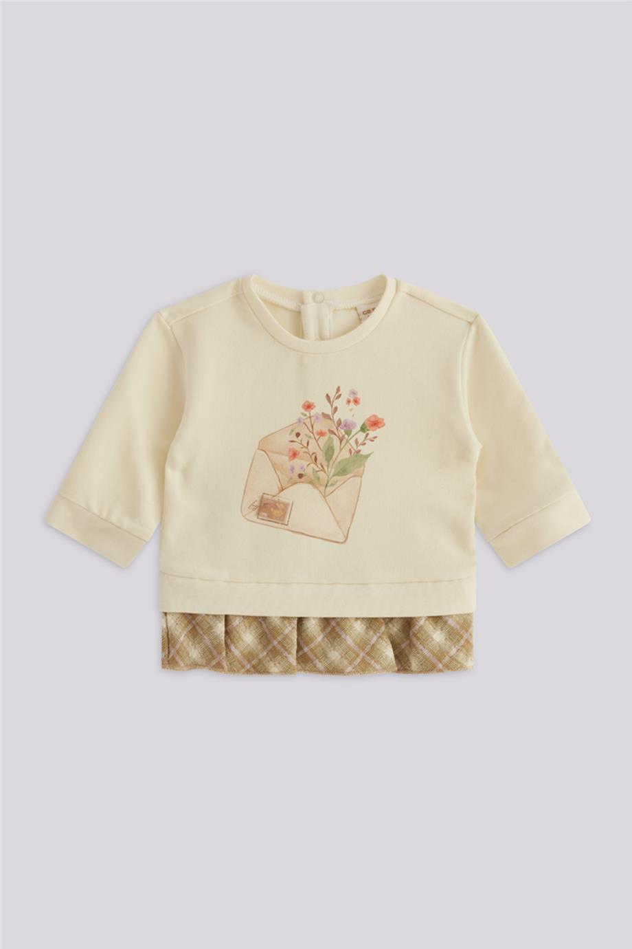 Layette Kız Bebek Ekru Sweatshirt