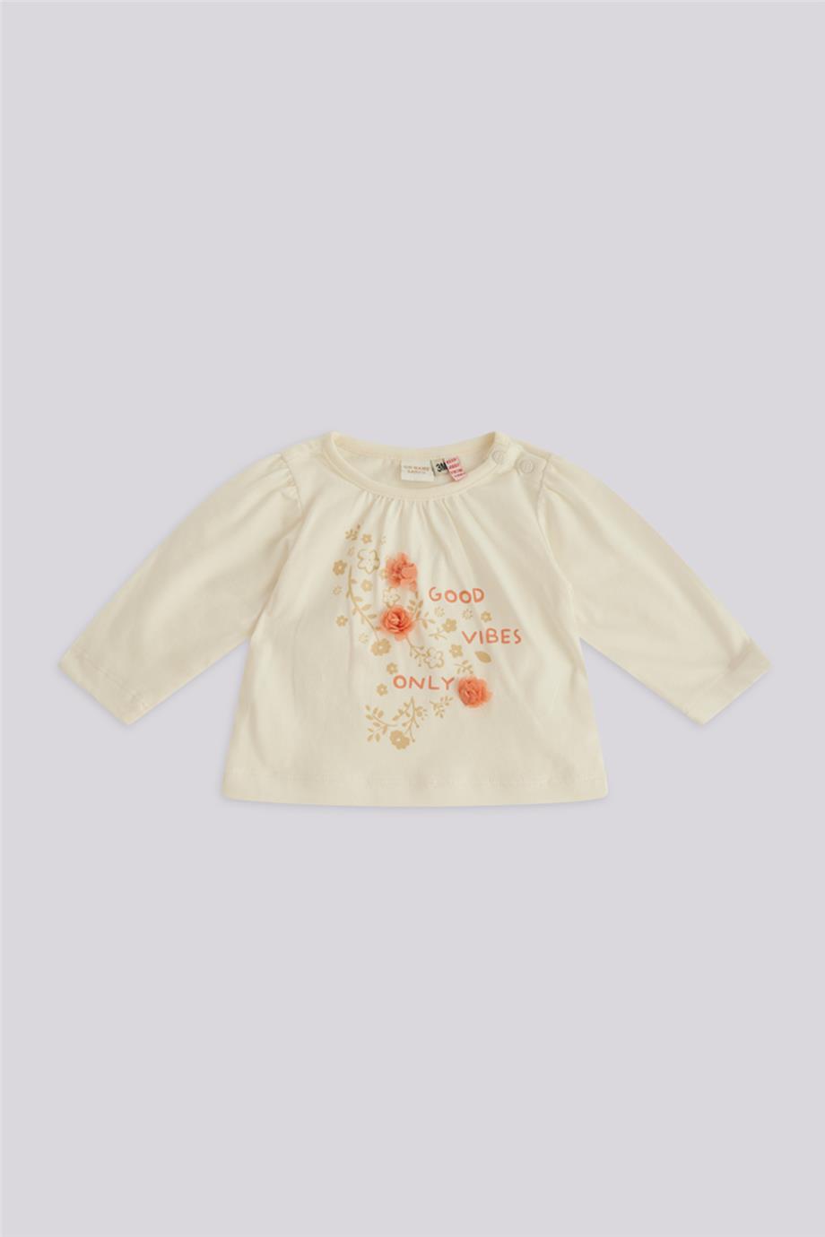 Layette Kız Bebek Ekru Tişört