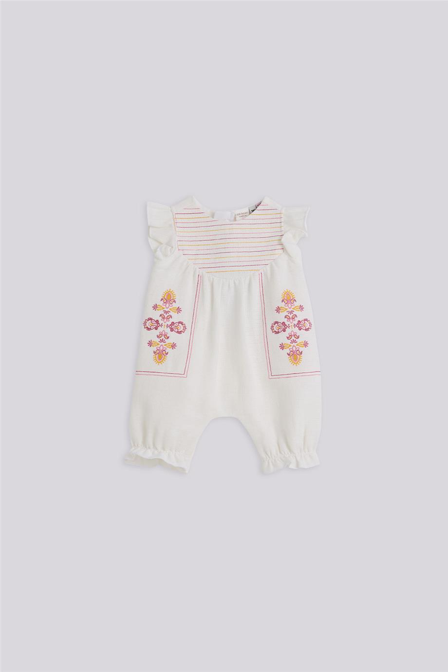 Layette Kız Bebek Ekru Tulum