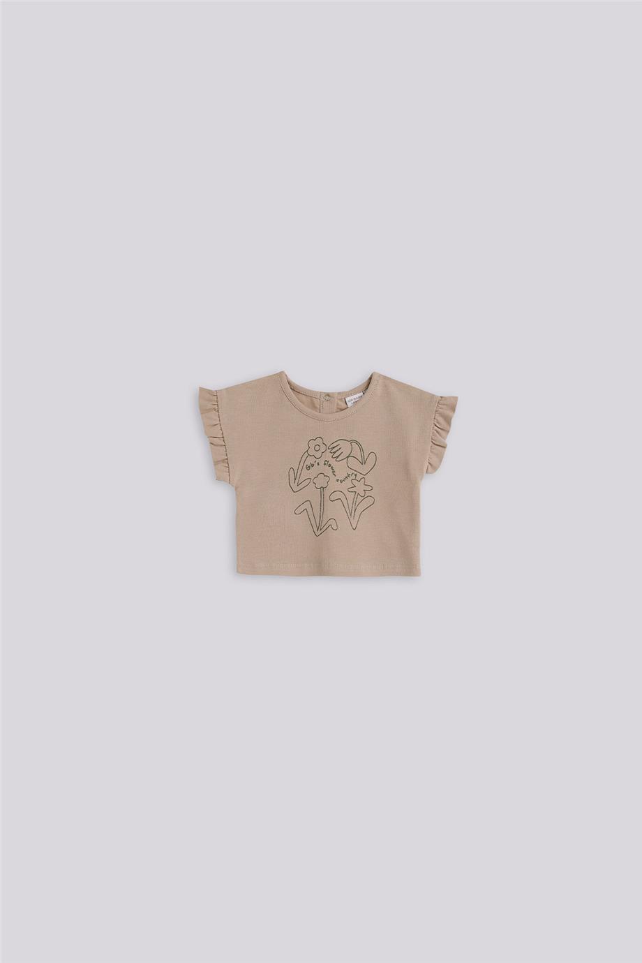 Layette Kız Bebek Kahverengi Tişört