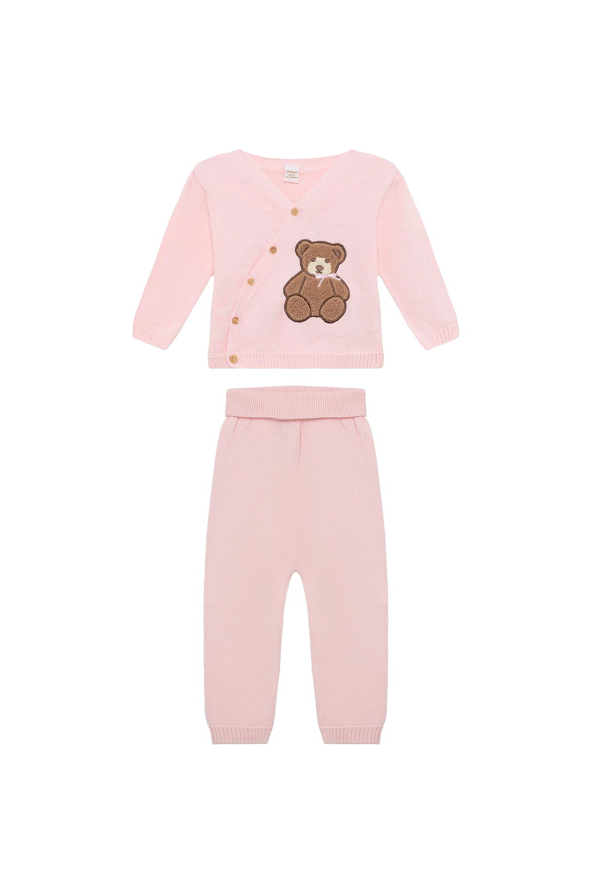 Layette Kız Bebek Pembe Triko Takım