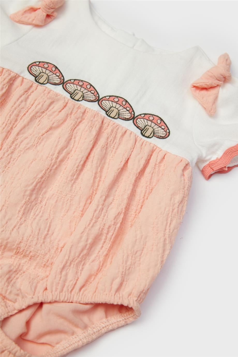 Layette Kız Bebek Somon Tulum görsel 3