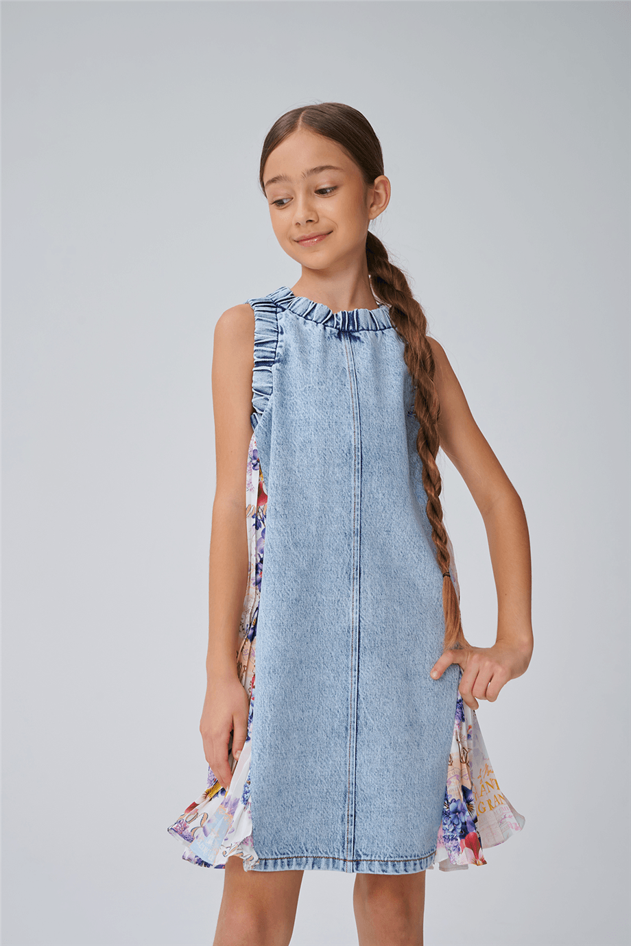 Lia Lea Kız Çocuk Denim Elbise