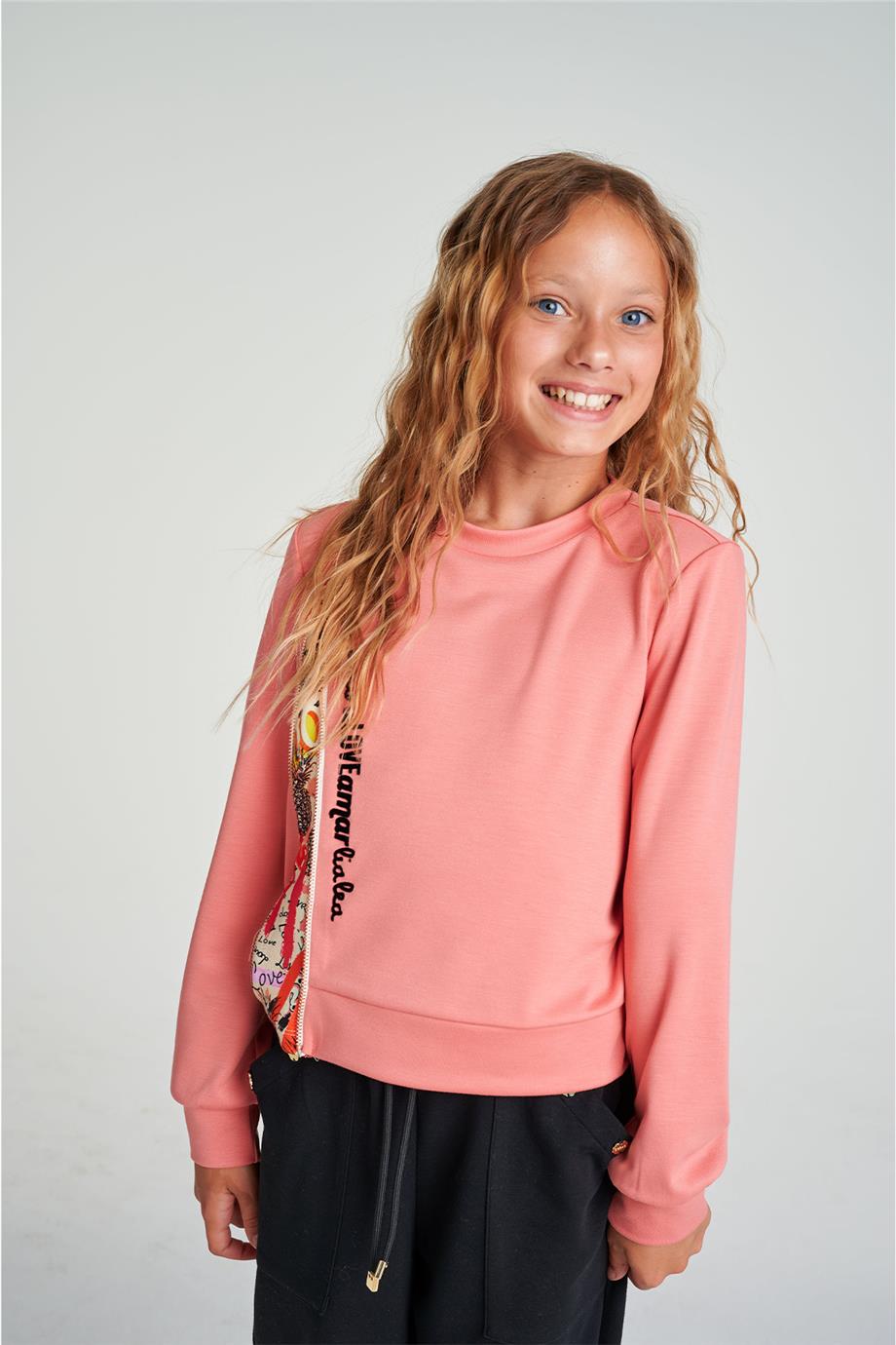 Lia Lea Kız Çocuk Pembe Sweatshirt