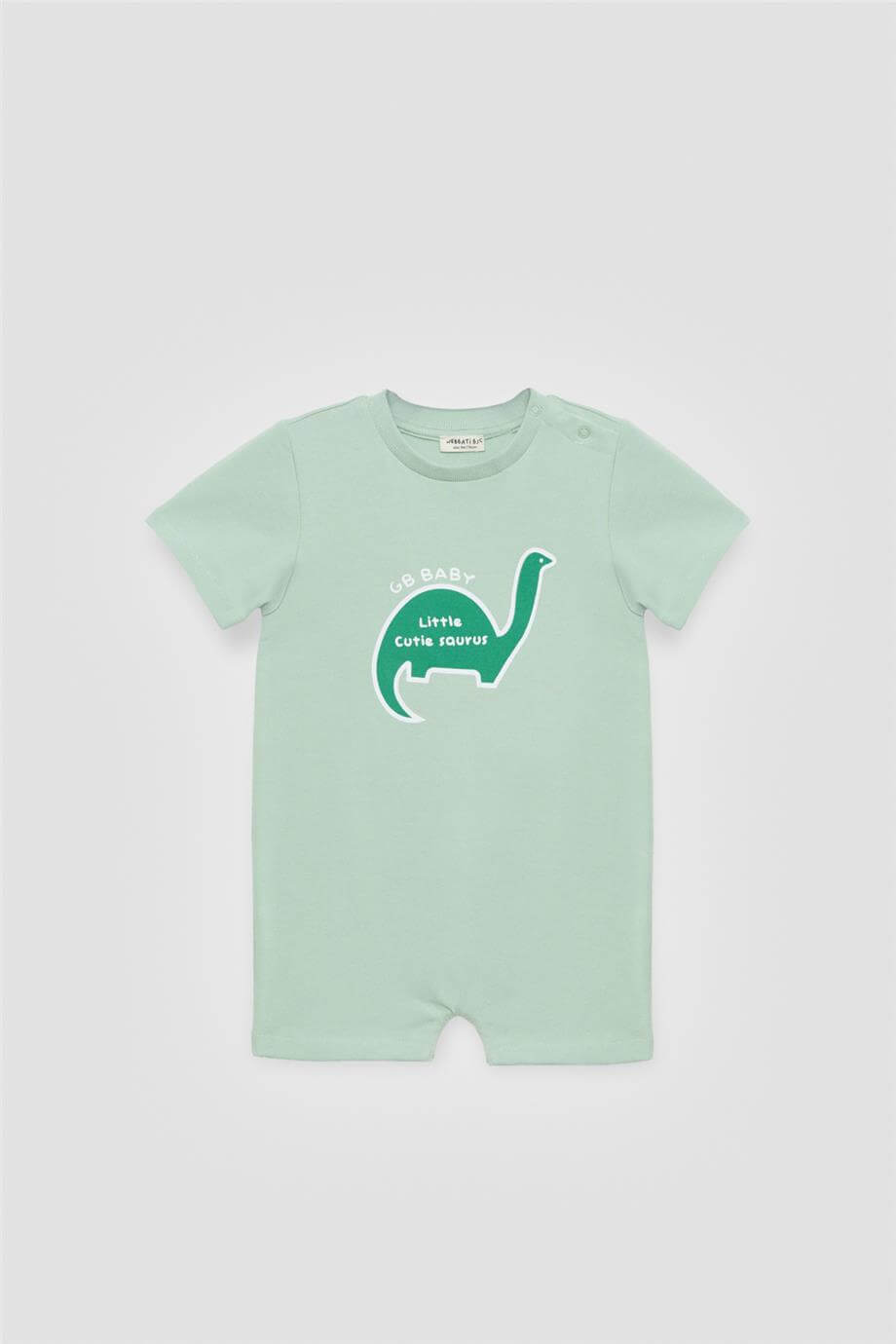 NBT BSC GB Baby Erkek Bebek Yeşil Baskılı Tulum