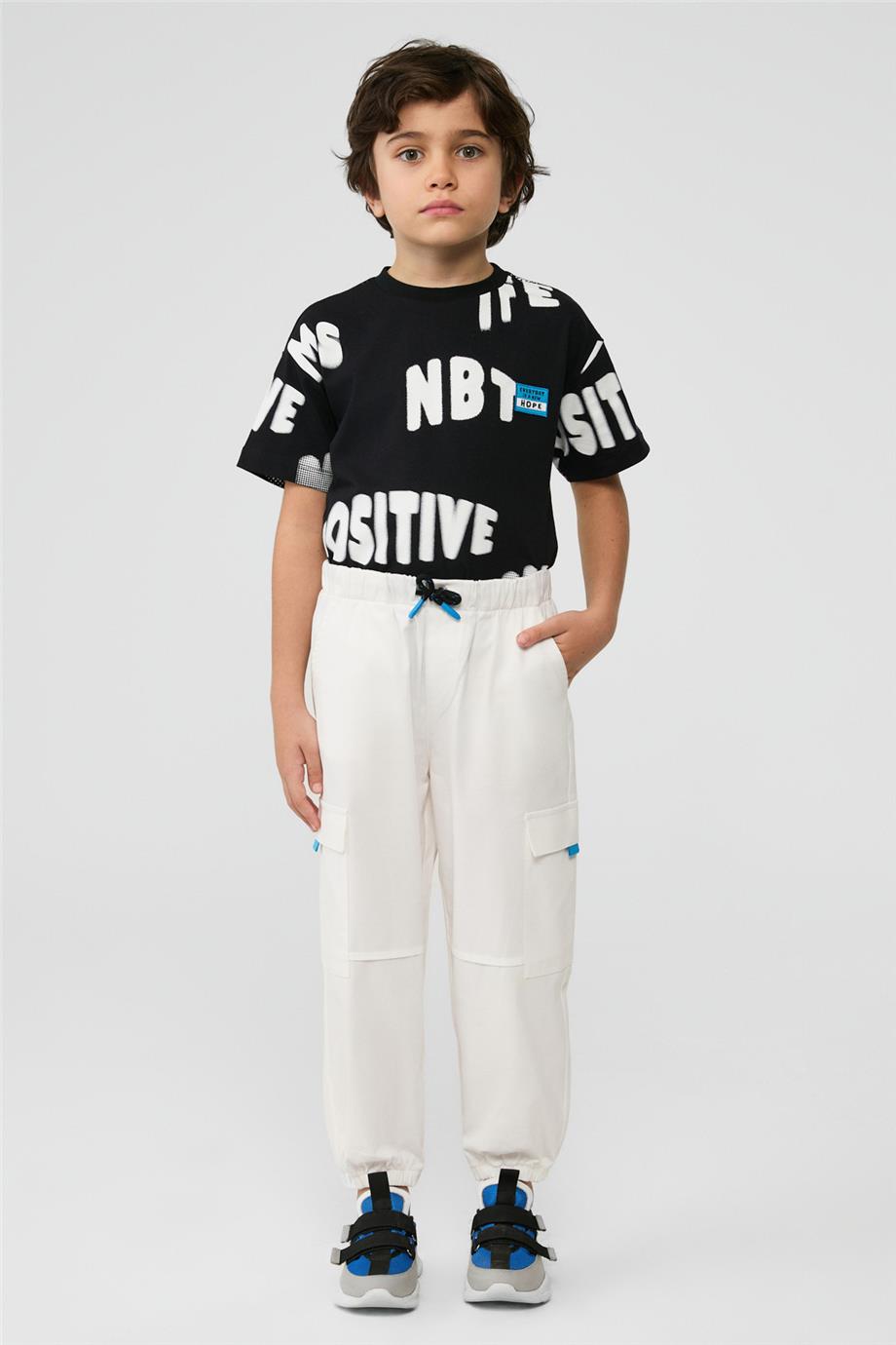 NBT Jeans NBT BSC Erkek Çocuk Beyaz Cep Detaylı Pantolon