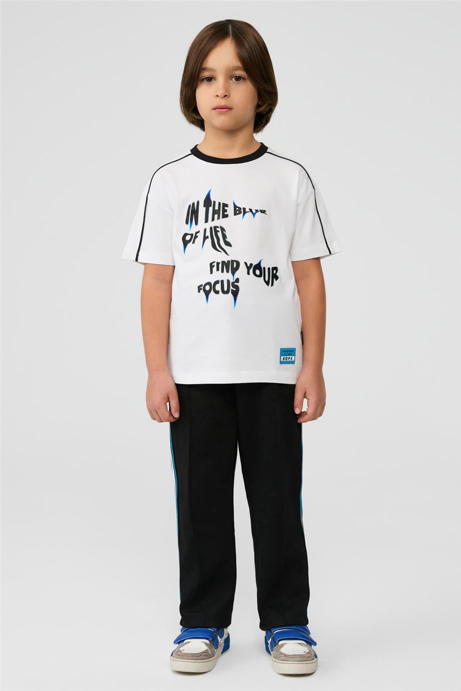 NBT Jeans NBT BSC Erkek Çocuk Beyaz Baskılı Tişört