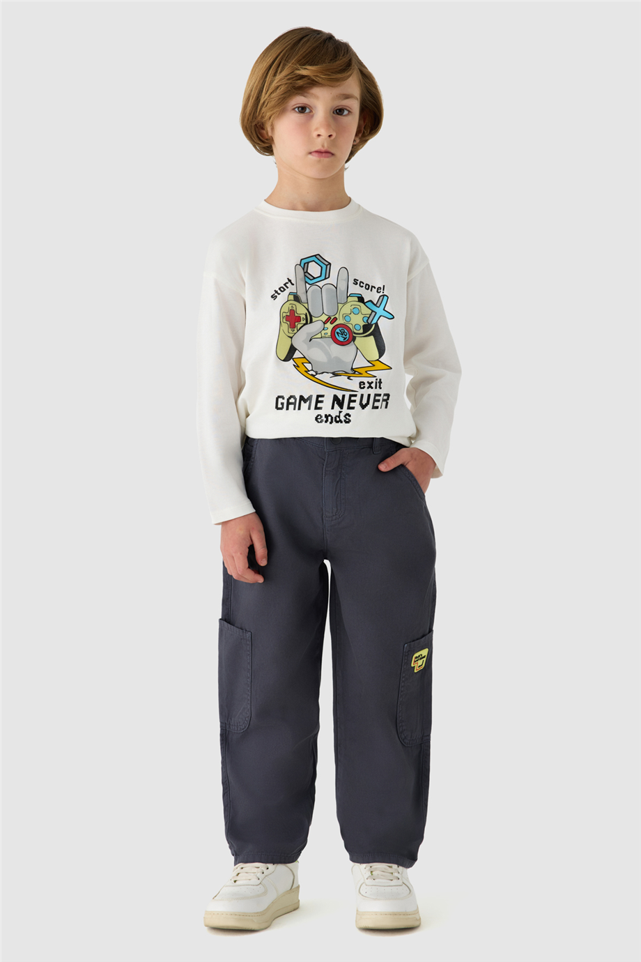 NBT Jeans Erkek Çocuk Silikon Baskılı Baskılı Pantolon