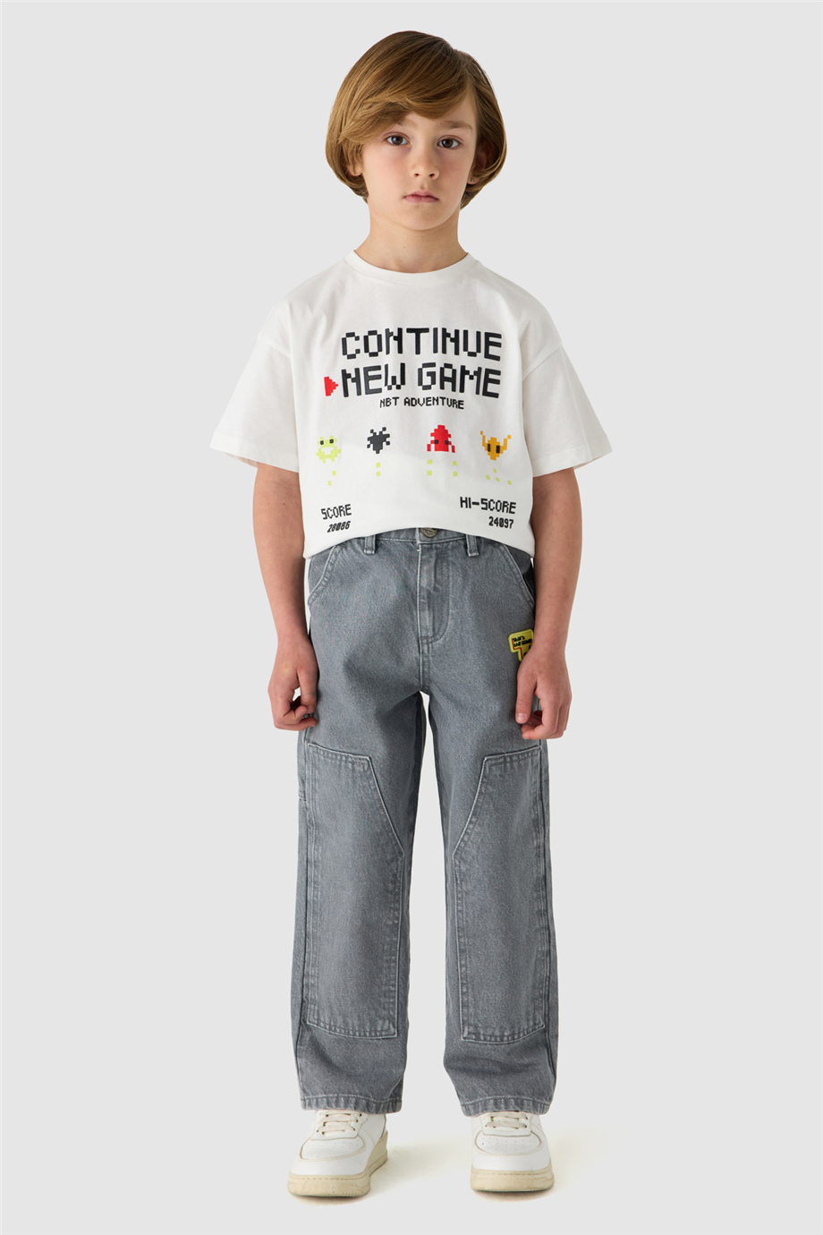 NBT Jeans Erkek Çocuk Silikon Baskılı Baskılı Pantolon
