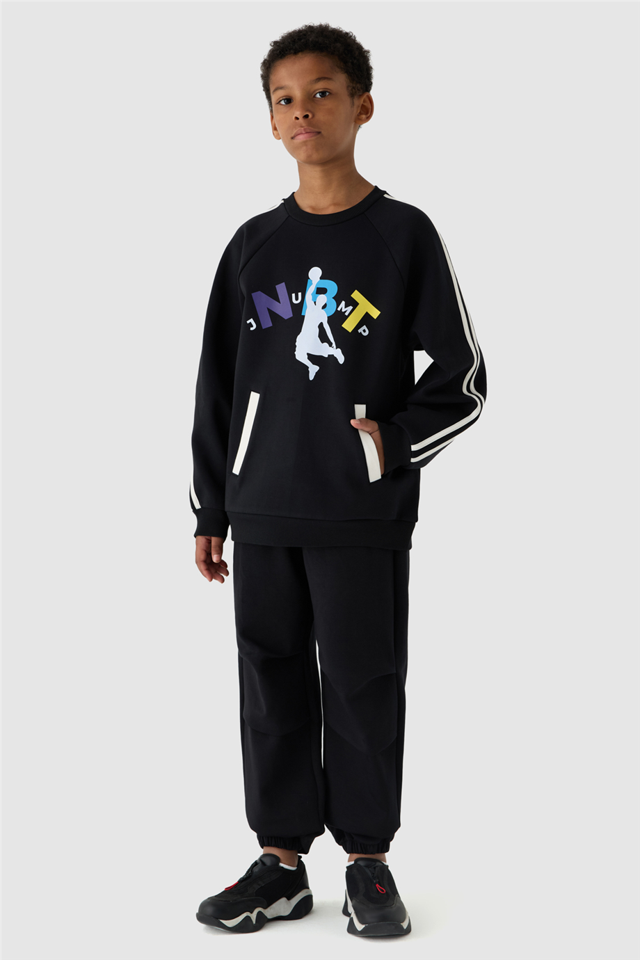 NBT Jeans Erkek Çocuk Bisiklet Yaka Oversize Sweatshirt