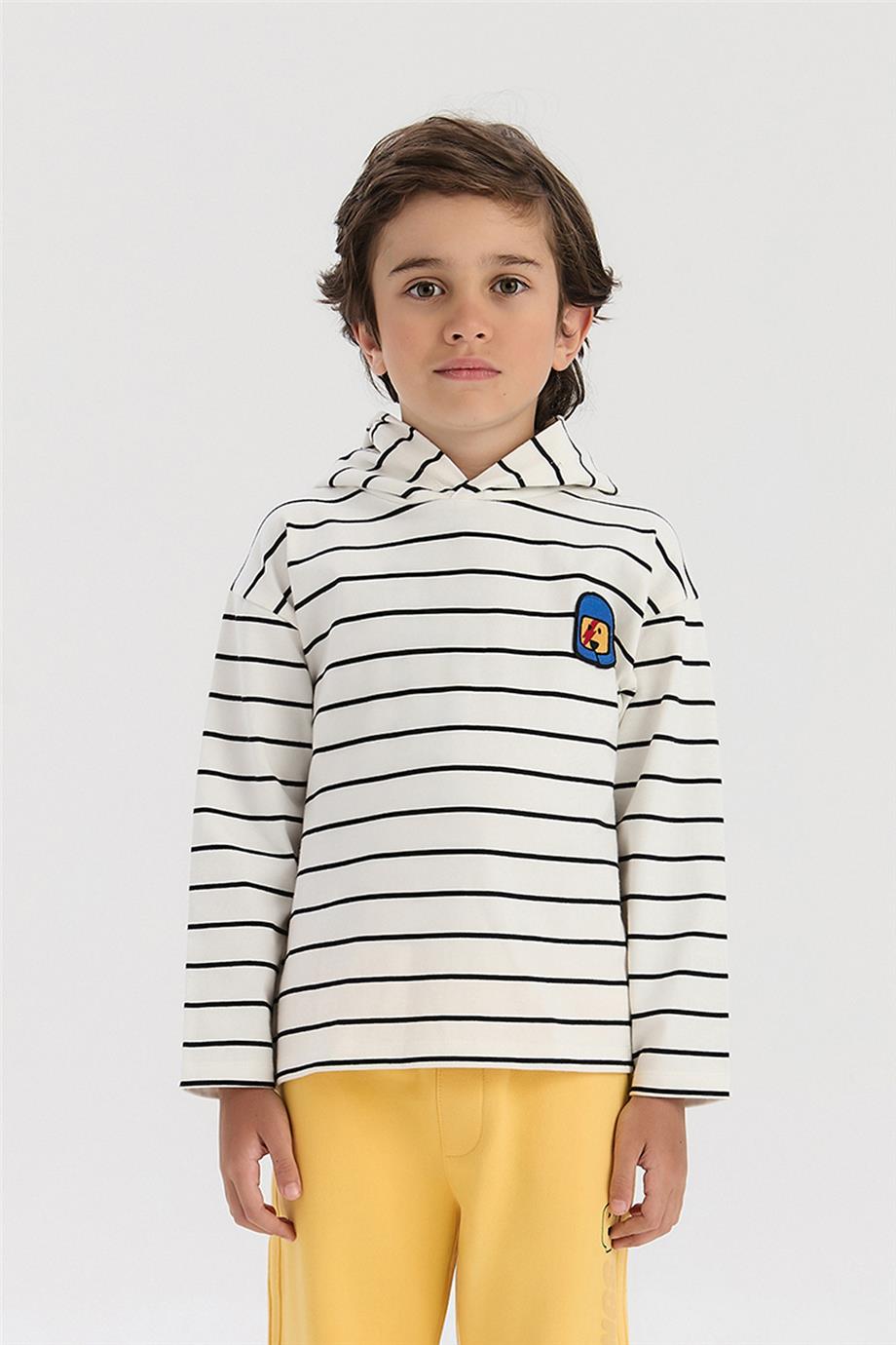 NBT Jeans Erkek Çocuk Çizgili Sweatshirt görsel 2