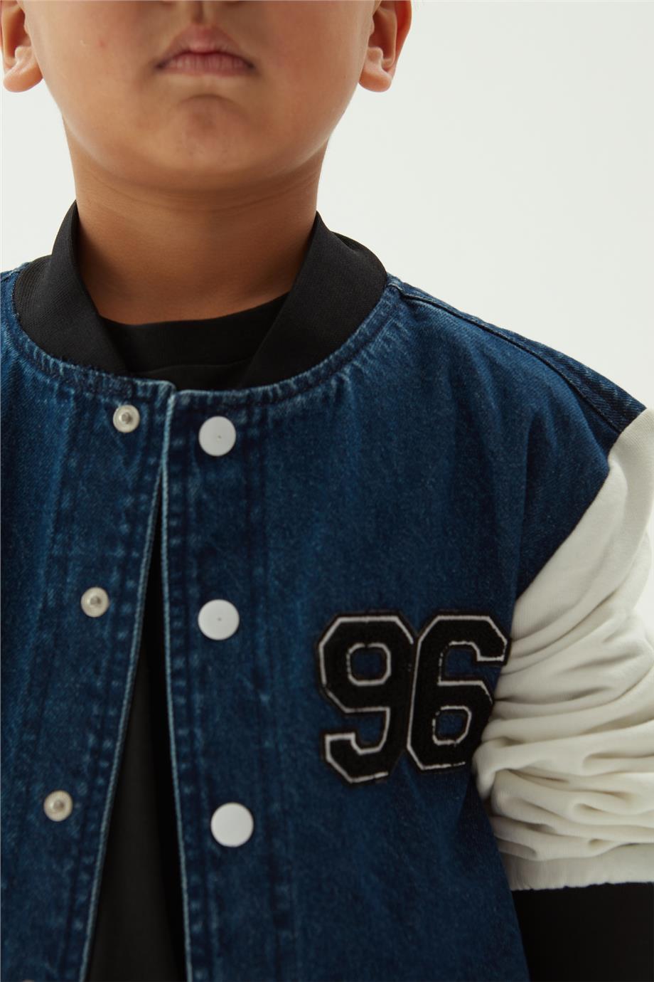 NBT Jeans Erkek Çocuk Denim Bomber Ceket görsel 3