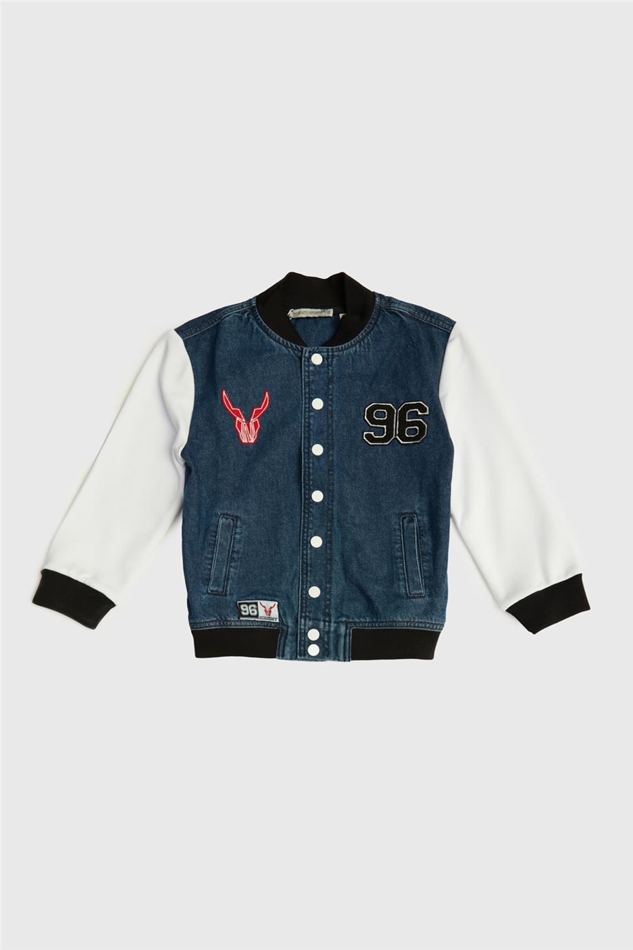 NBT Jeans Erkek Çocuk Denim Bomber Ceket görsel 5